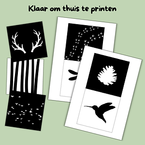 30 Contrastkaarten voor Baby's - 'In het Bos' thema