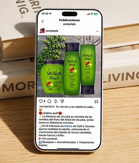 Perfil de instagram de cuenta de ventas de productos de belleza.