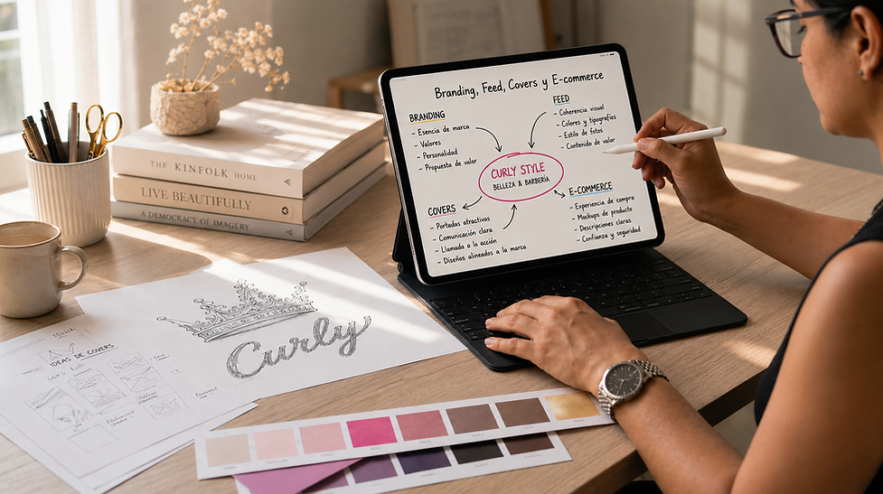 Diseñadora creando un branding