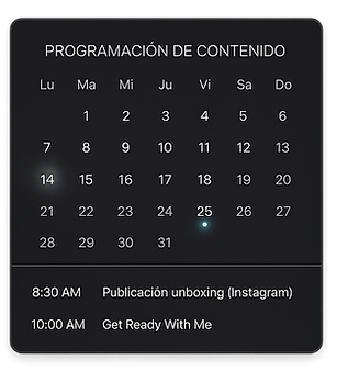 Calendario para publicaciones 
