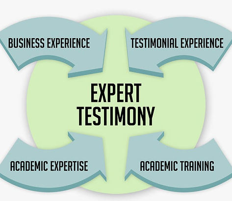 Expert testimony, depositions, trials, academics