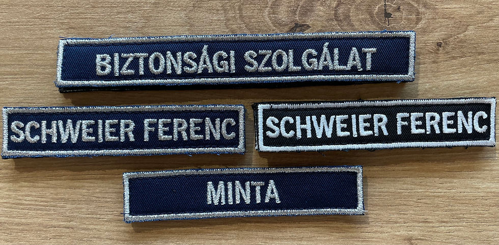 Indexkép: ER Egyedi gépi hímzett név!