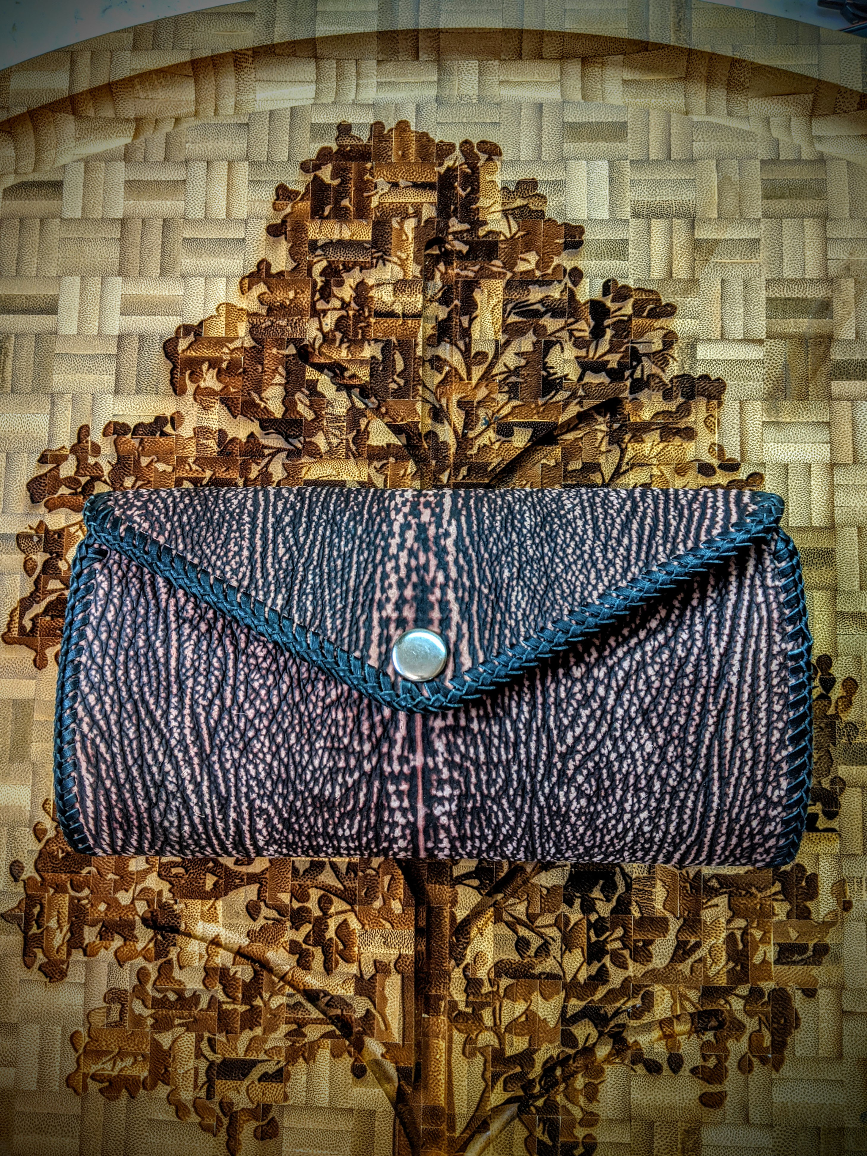 Pink and Black Shark Clutch Wallet