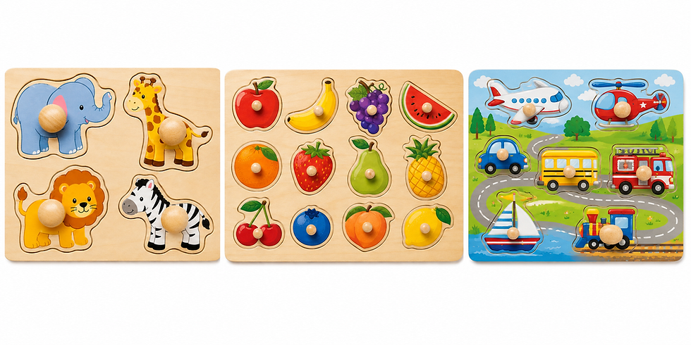 Wooden Toddler Puzzles to Build Language