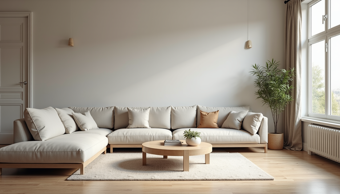 High angle view of a clean and renovated living room ready for move-in