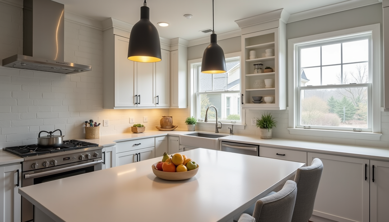 Eye-level view of a modern kitchen remodel in a Charlotte home