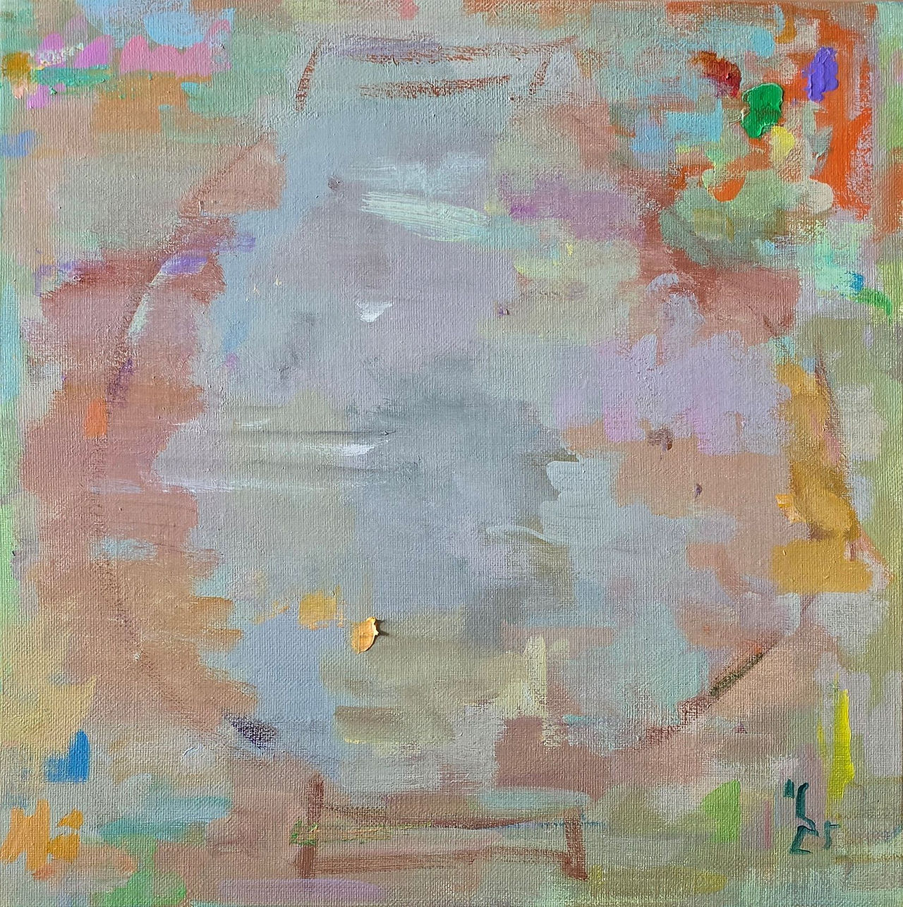 16. 생강나무 숲 이야기 8S호, 37,.9×37.9cm acrylic on canvas 2025 80만원