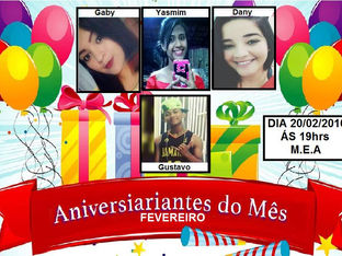Aniversariantes do Mês de Fevereiro!