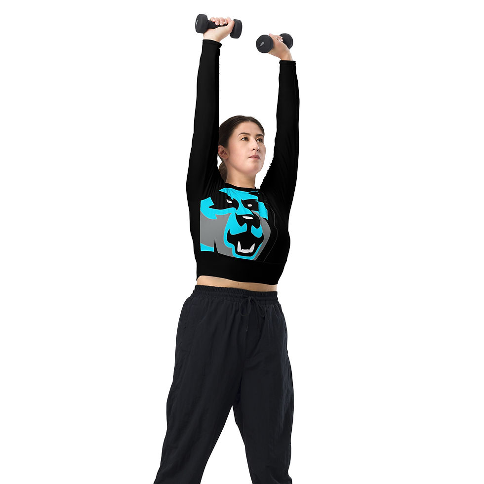 Thumbnail: Recycled Neon long-sleeve crop top Teel