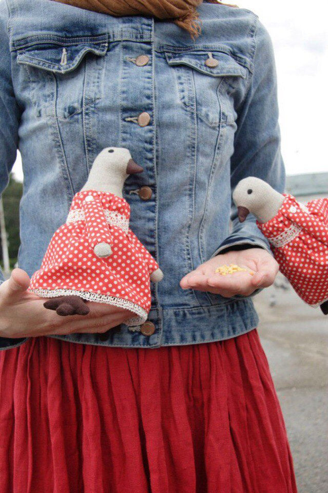 Текстильные голуби