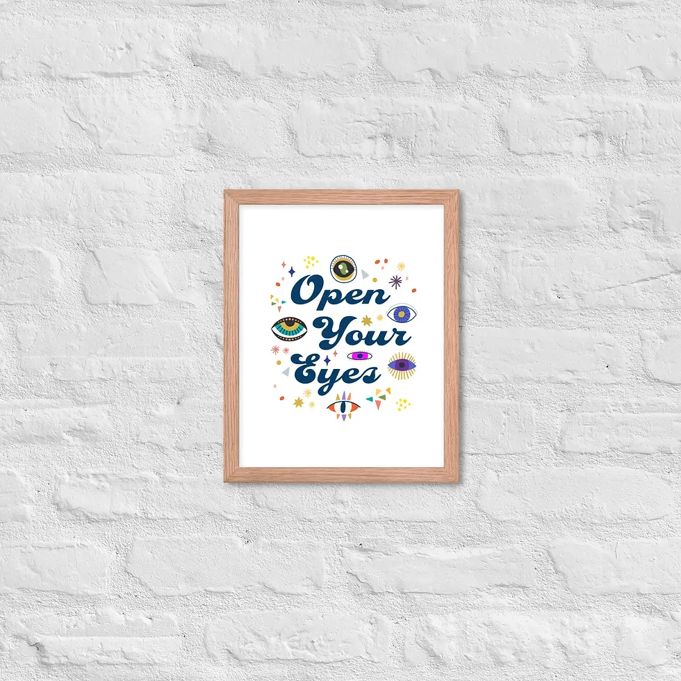 Thumbnail: Framed Open Your Eyes Poster: Modern Typography Art Print