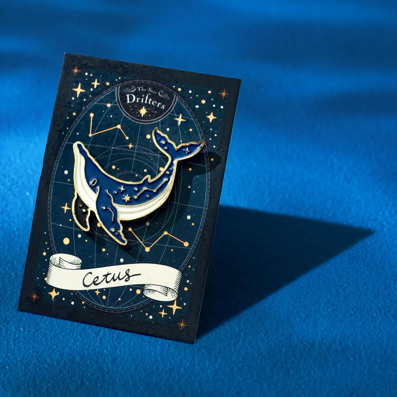 Cetus: The Orbit Whale, Humpback Whale Constellation Enamel Pin