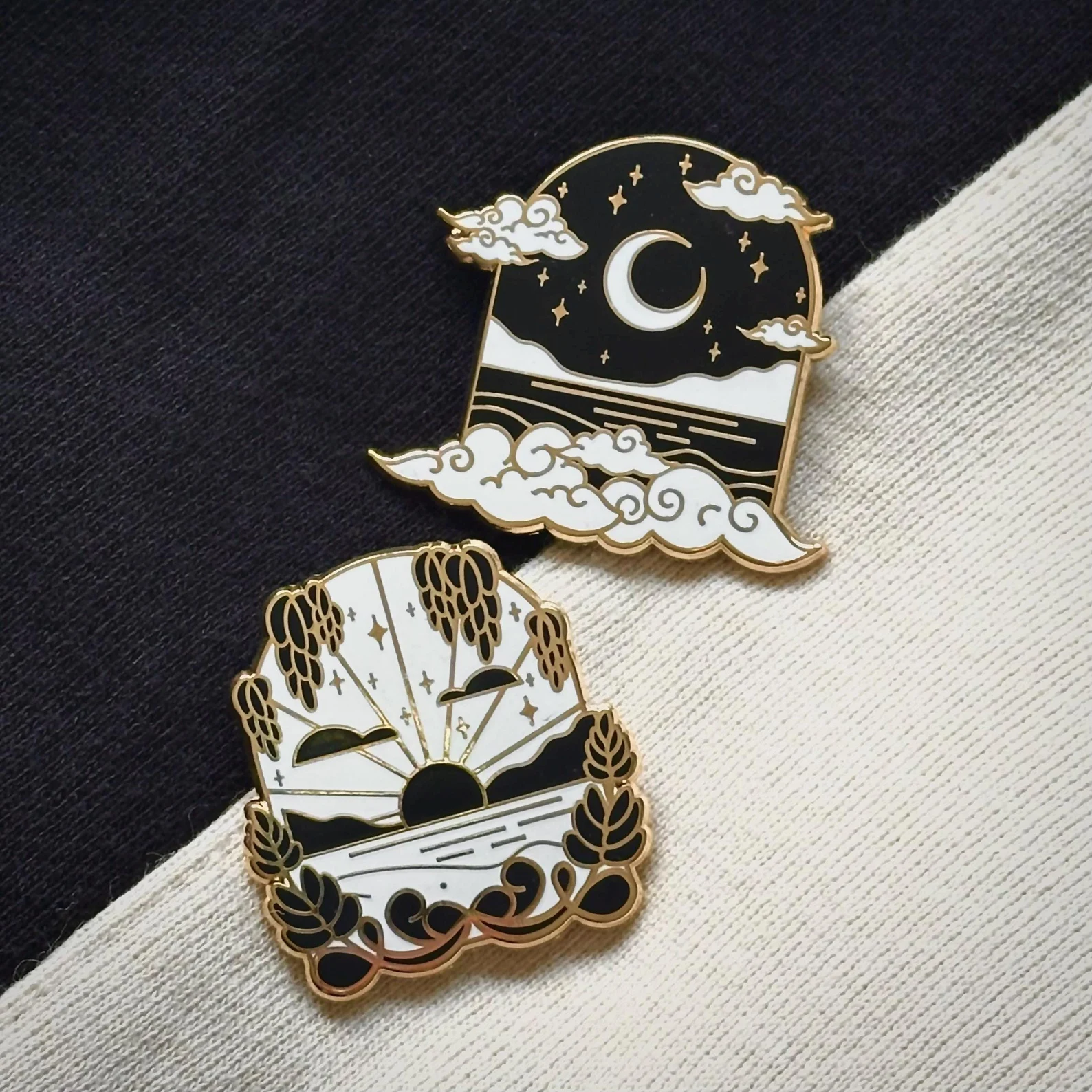 Celestial Enamel Pin - Gold Sun Moon Stars