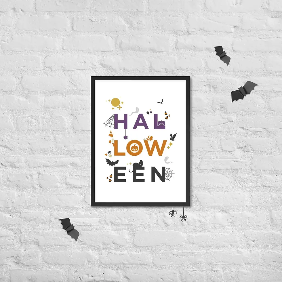 Thumbnail: Framed Halloween Art Print: Modern Holiday Wall Decor