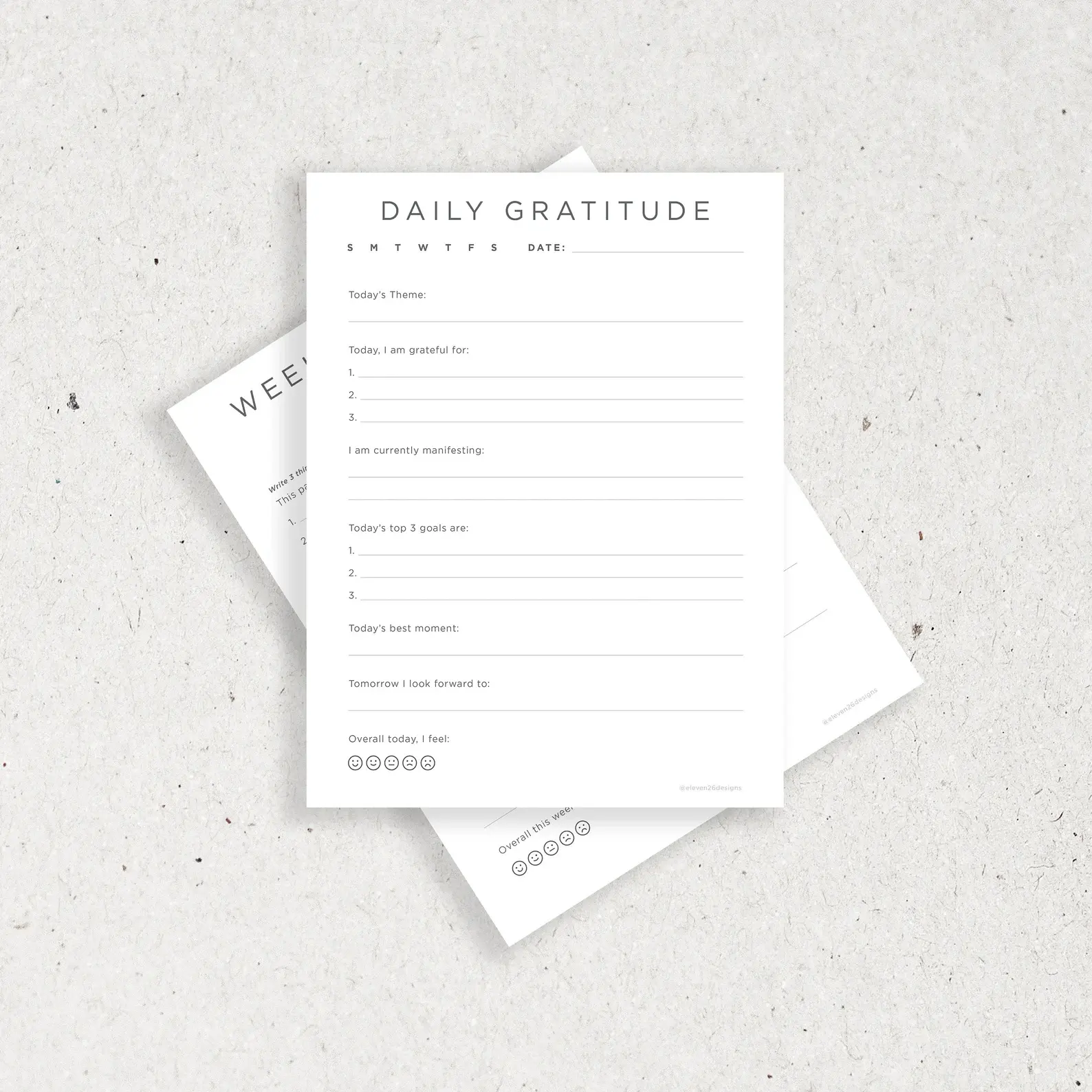 Printable Gratitude Journal: Daily Prompts, Weekly & Monthly Pages