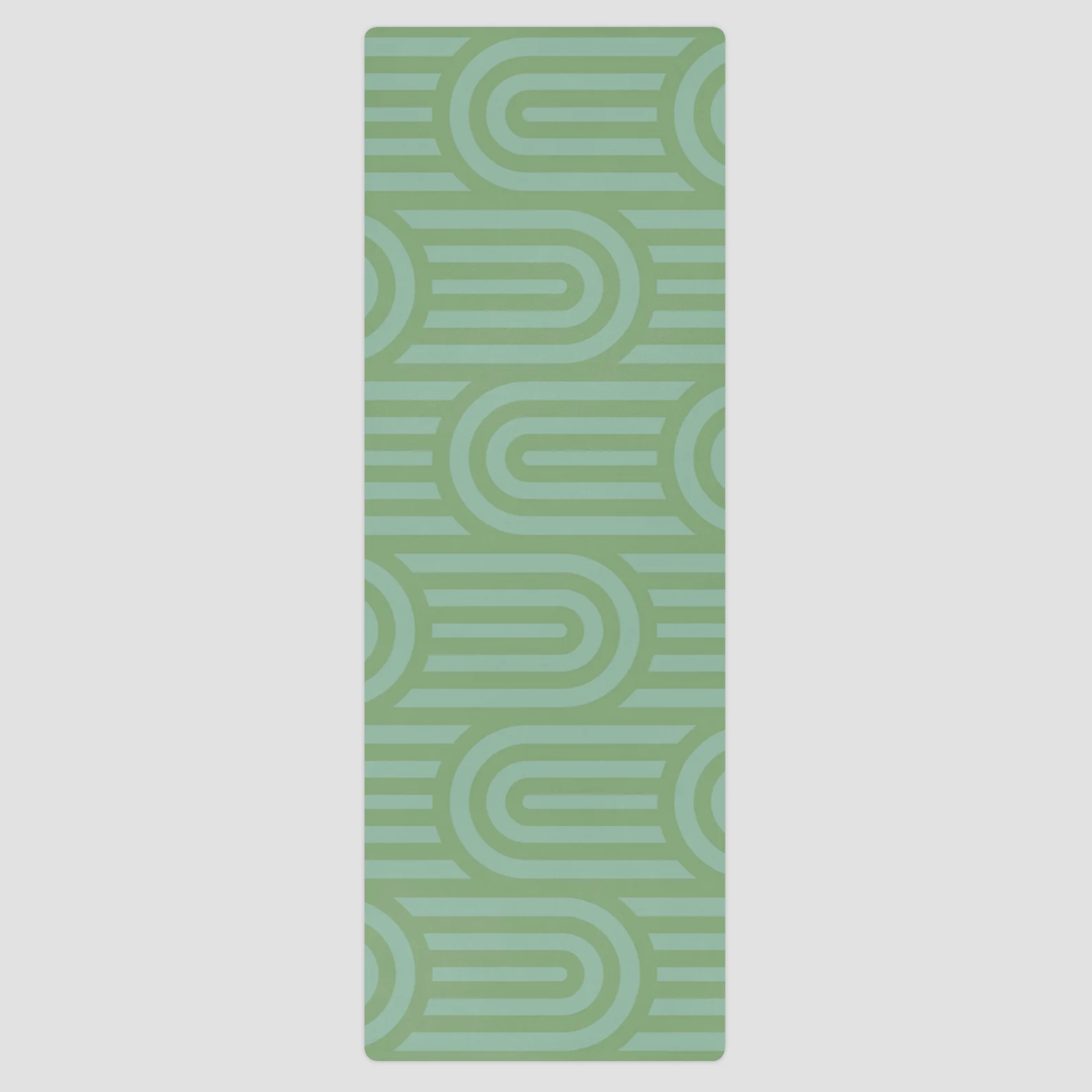 Green Wave Pattern Yoga Mat
