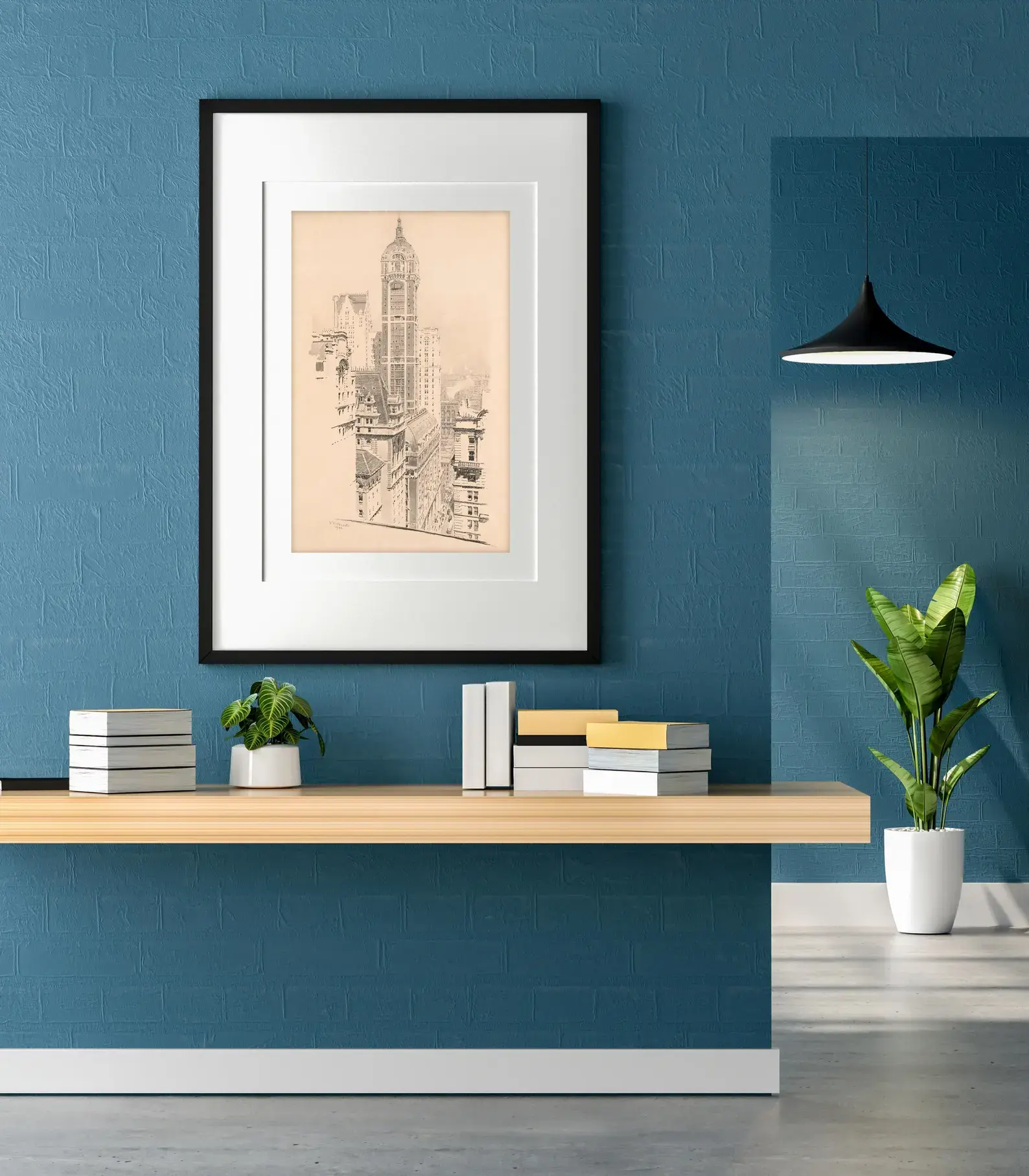 Vintage Old World Singer Building in New York City Printable Poster