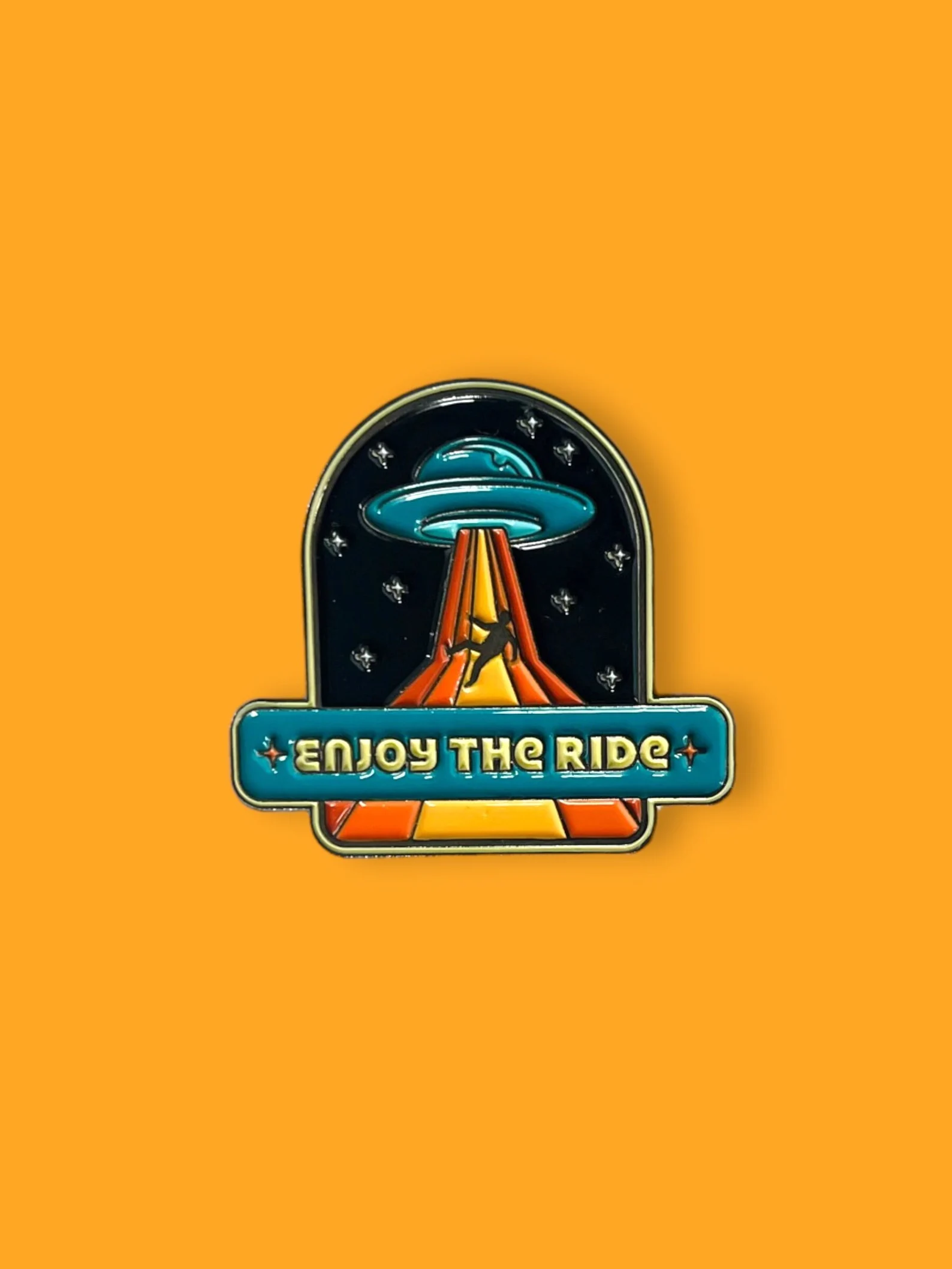 Enjoy the Ride Alien Abduction Enamel Pin