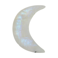 Rainbow Moonstone Moon | Carved Crystal Carving Polished Crescent