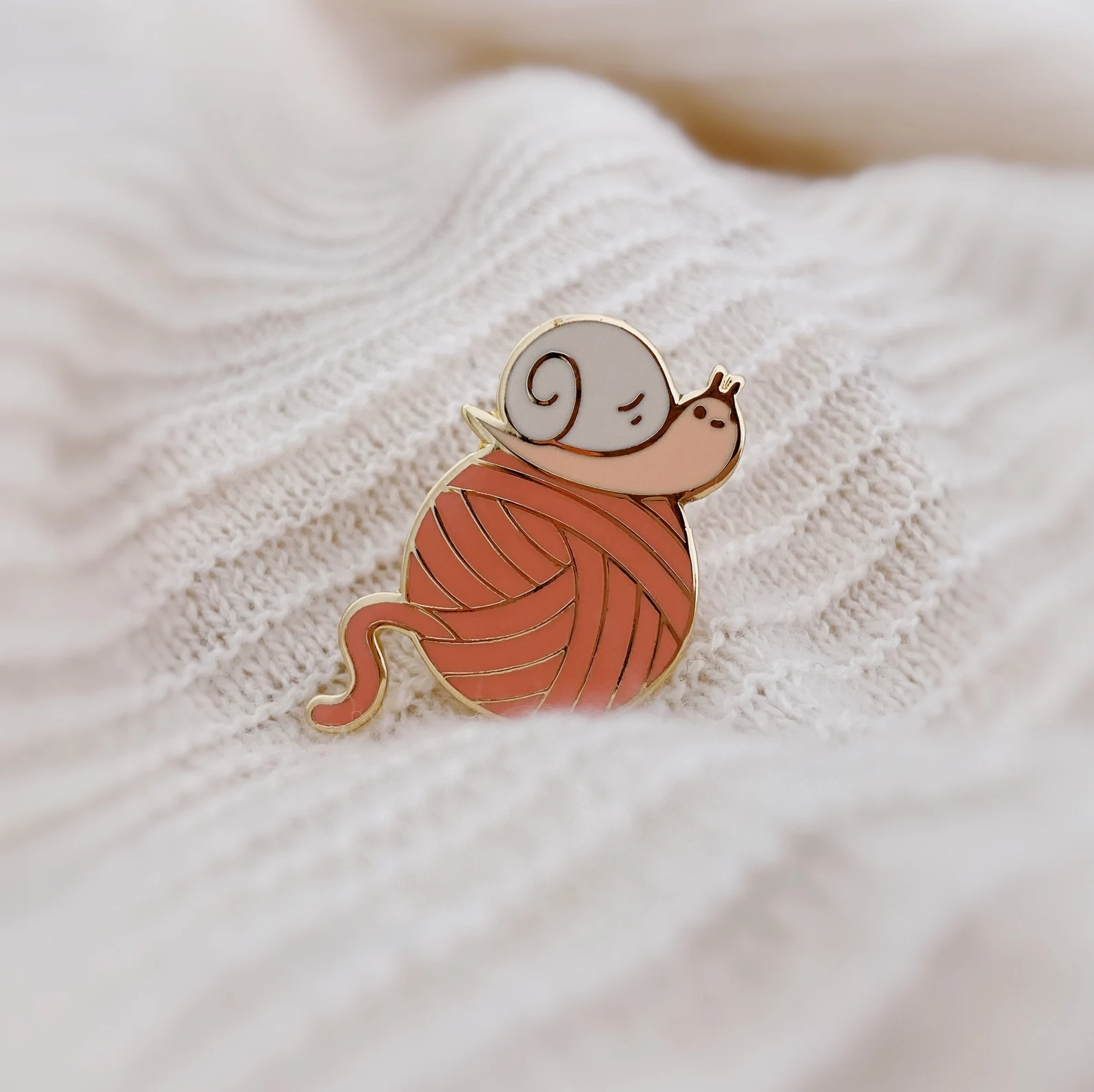 Josh the Snail with Yarn Ball Enamel Pin