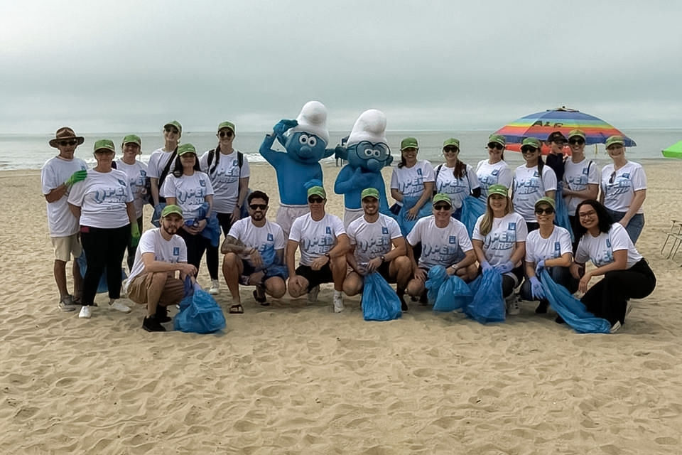 Os Smurfs, parceiros do Sicredi na promoção das ODS, estiveram presentes na ação Divulgação/Sicredi