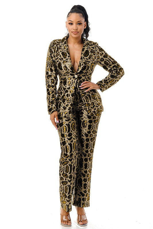 sequin blazer and pants