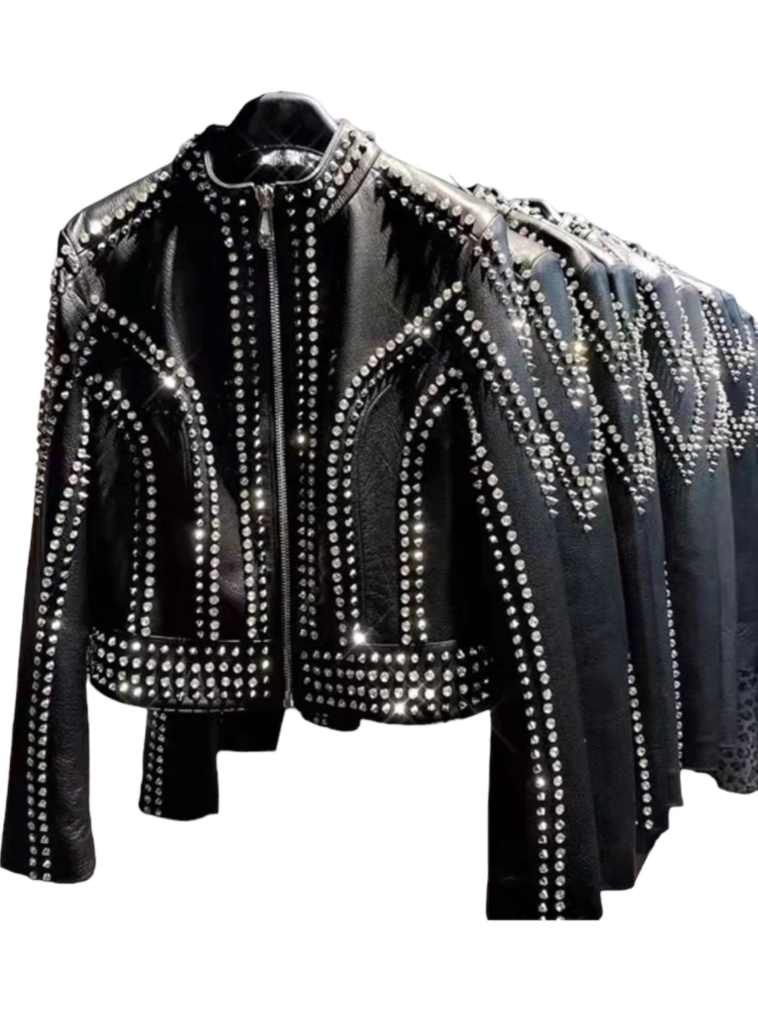 Crystaluxe Leather Jacket 