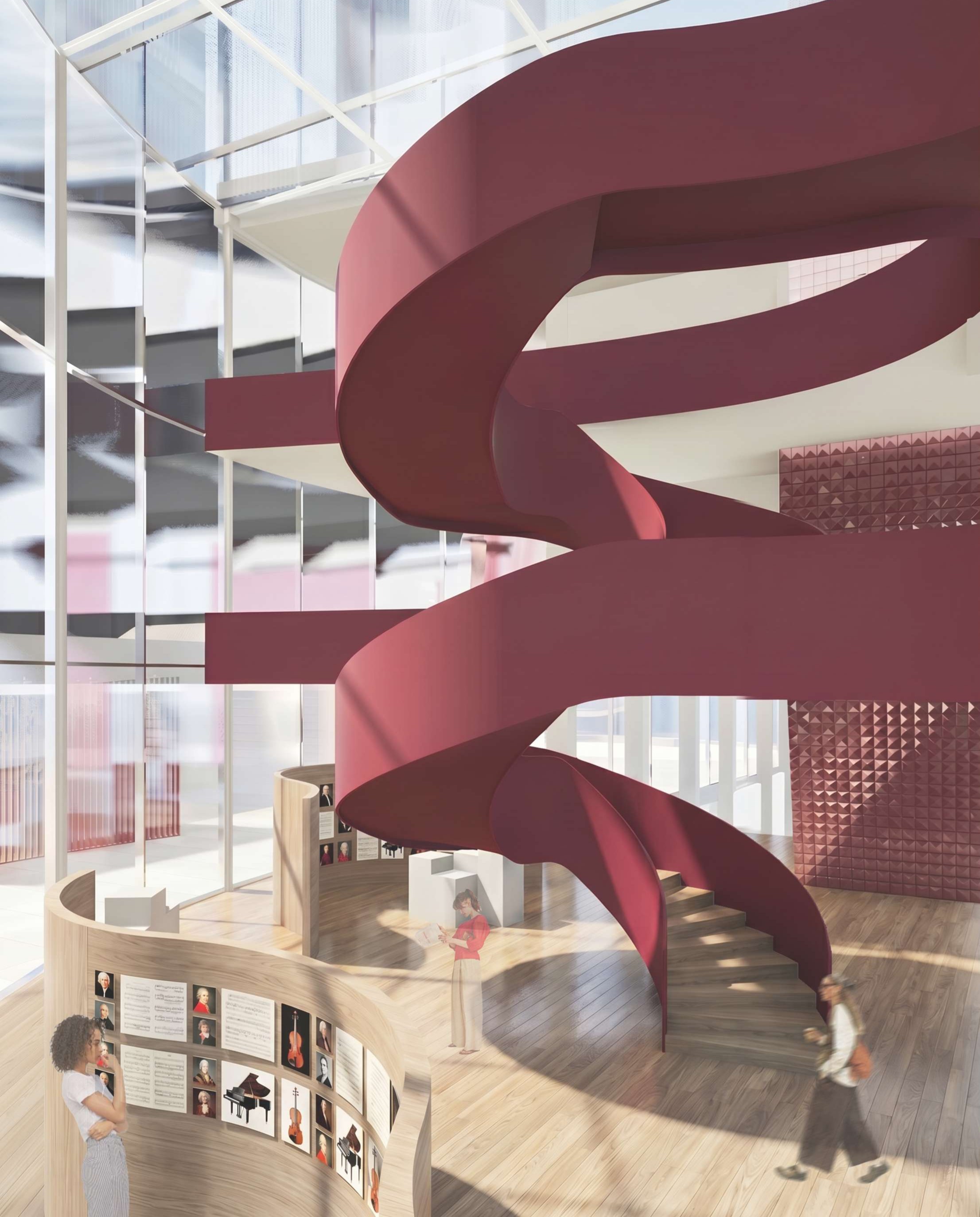 Monumental staircase render