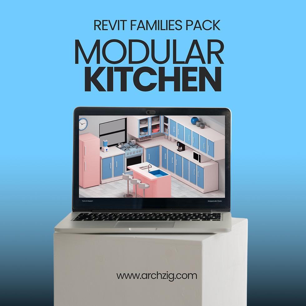 Modular Kitchen Set– Revit Family Pack