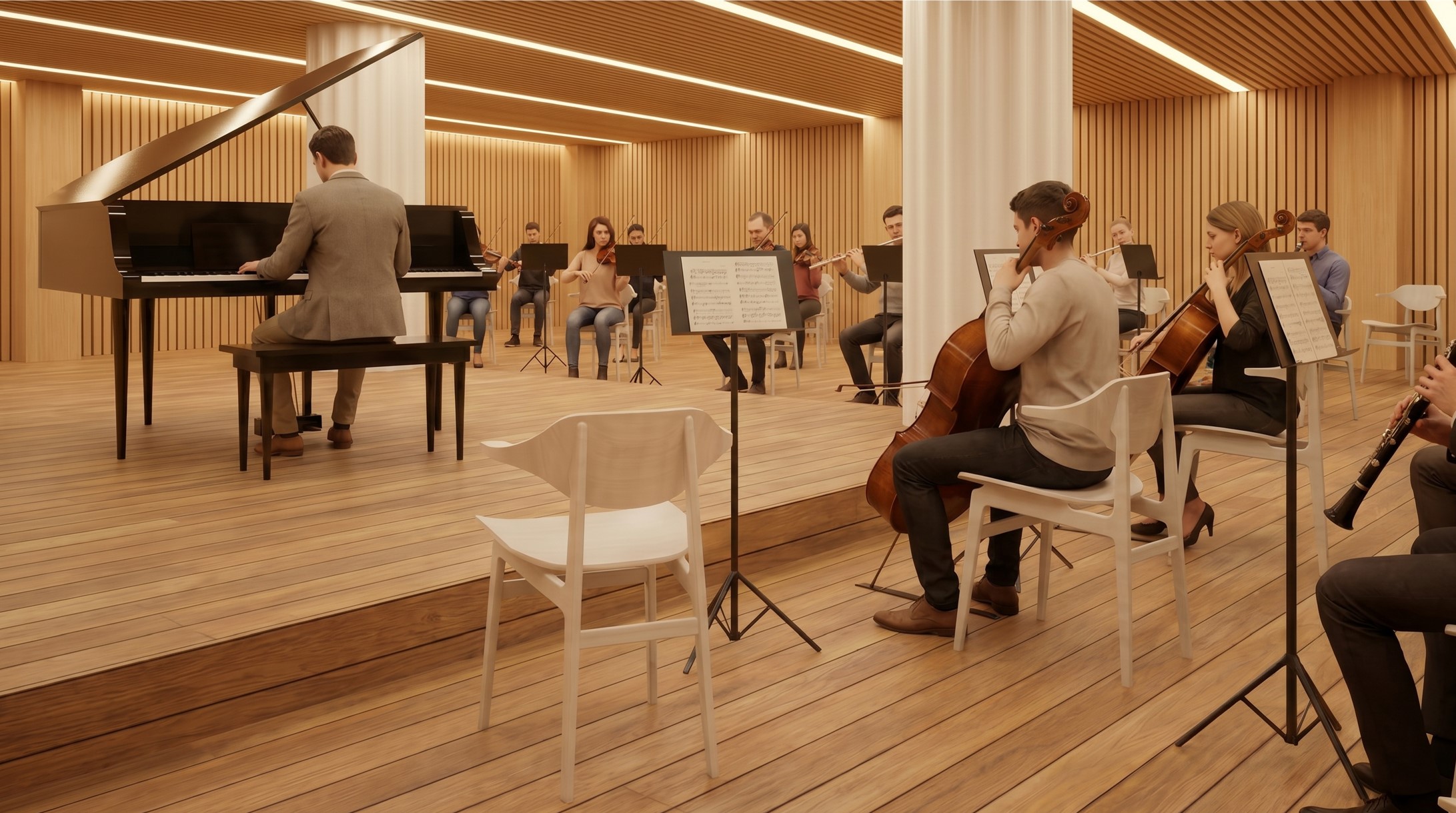Orchestra rehearsal room render