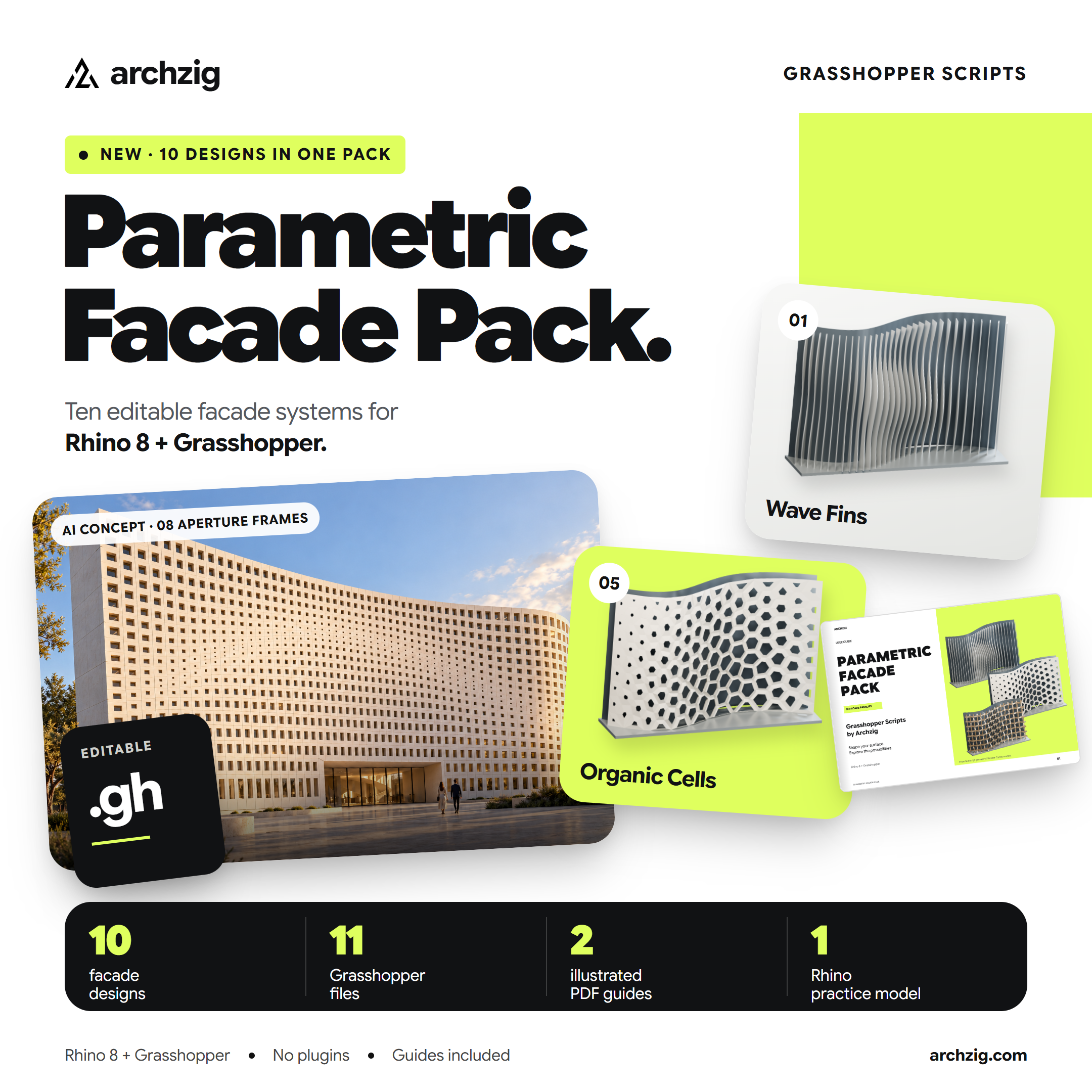 Parametric Facade Pack Grasshopper Scripts