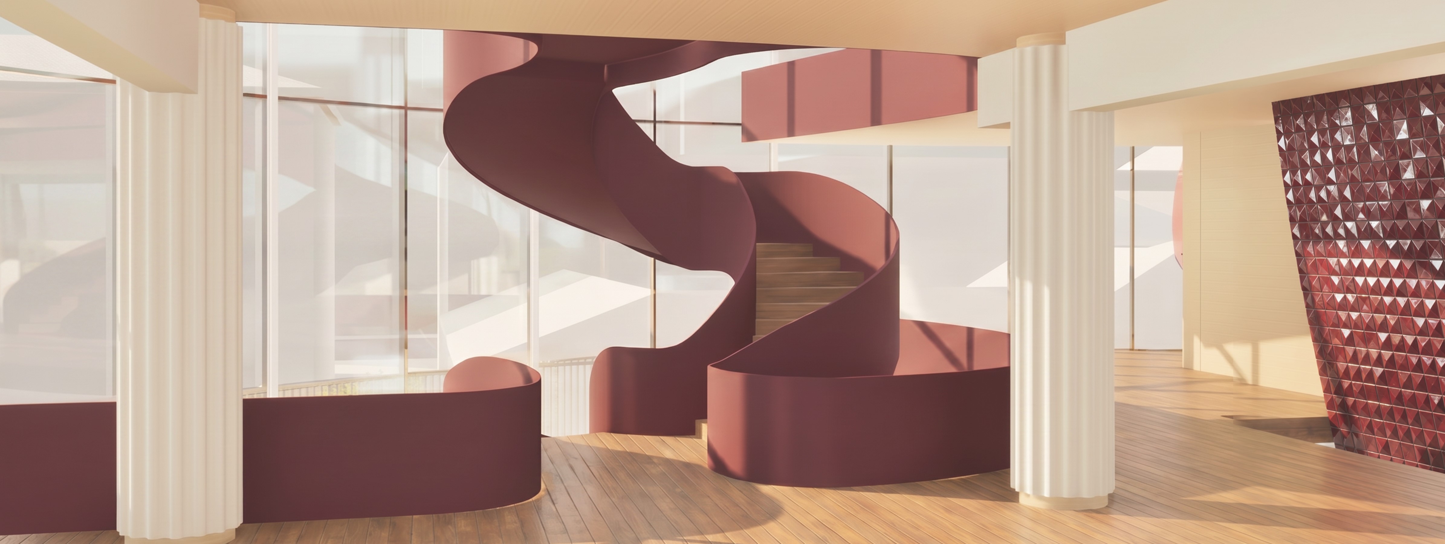 Monumental staircase — panoramic view