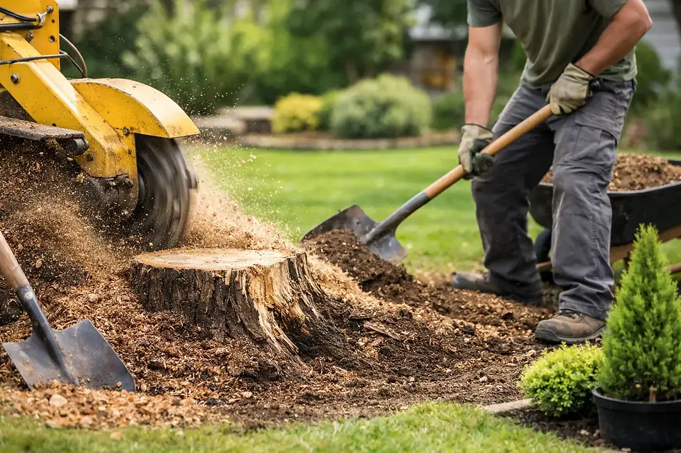 Removing a Stump for New Landscaping Right