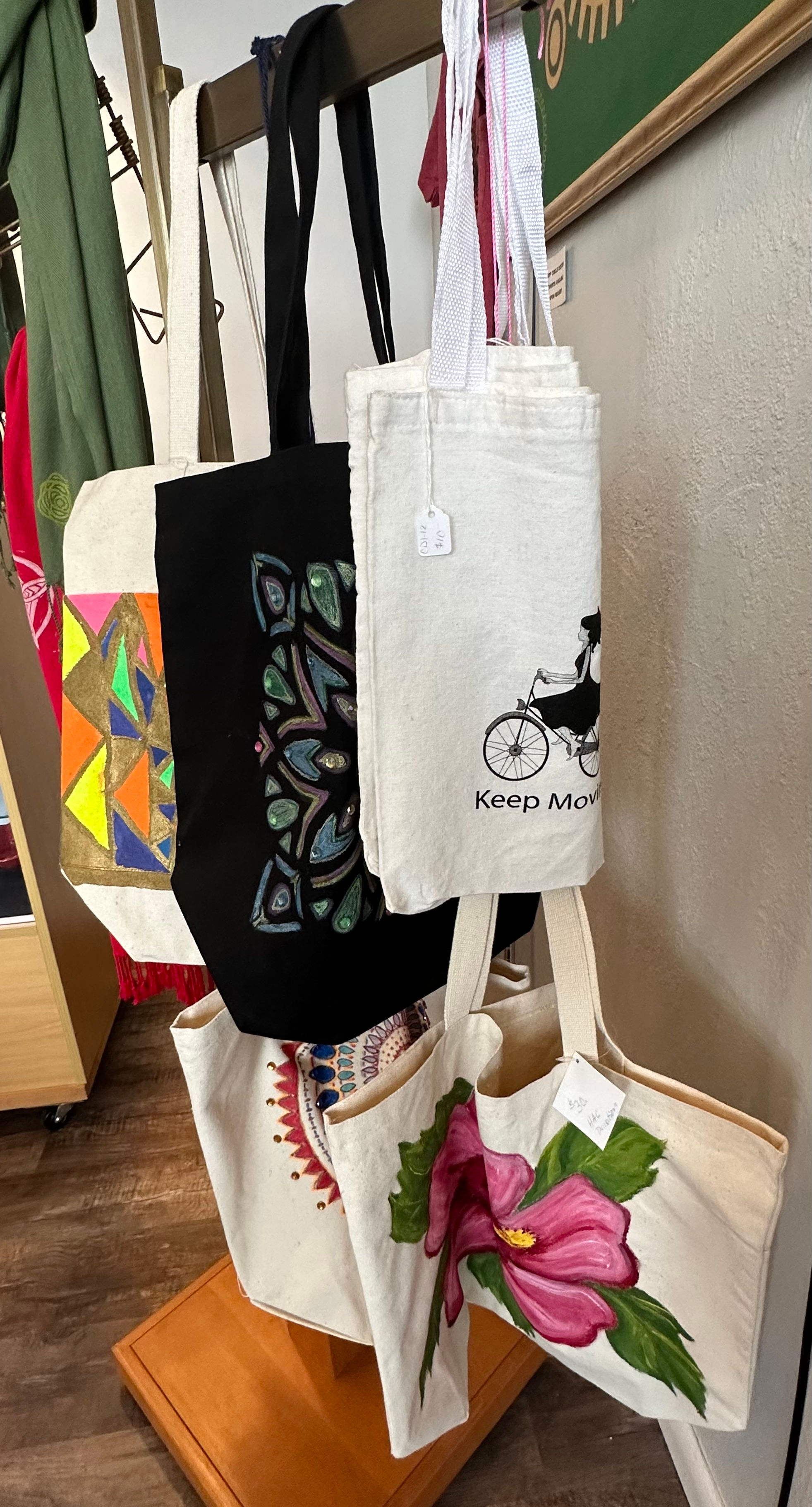 Hand painted shopping bags
