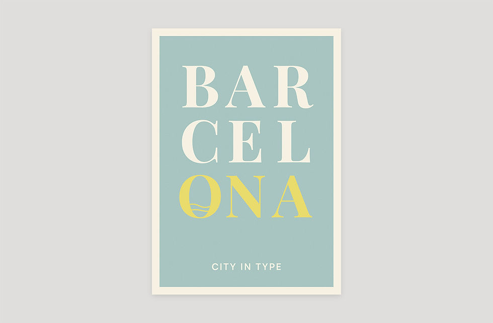 City in Type poster — Barcelona print by Wes Not There | Typographic city art