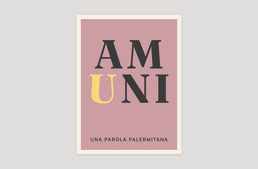 Words Editions poster — Amuni print by Wes Not There | Local words in typographic form