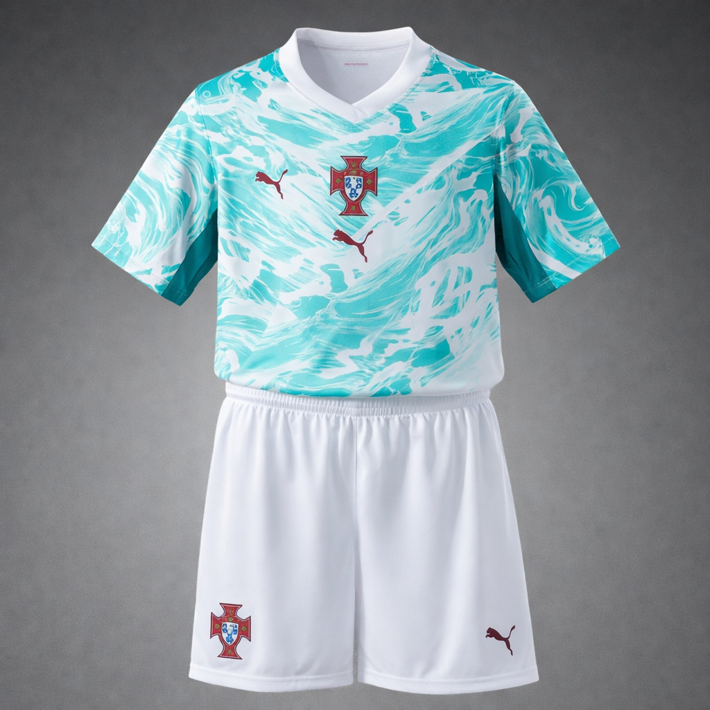 Kit Infantil Shorts e Camisa Portugal Branco 2026