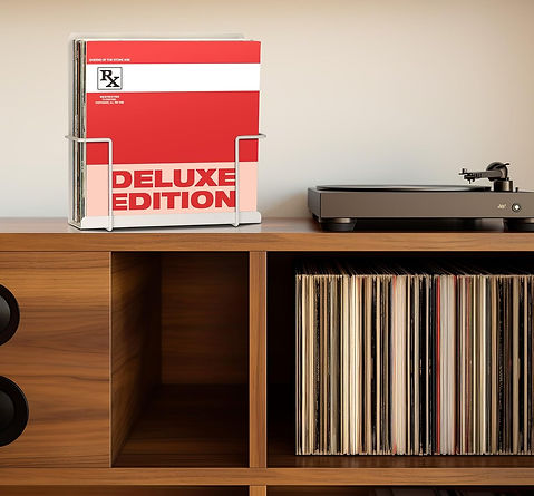 STOWAX vinyl record storage display holders. Twin pack. Matte black. Heavy duty record storage wall mount or freestanding. Fi