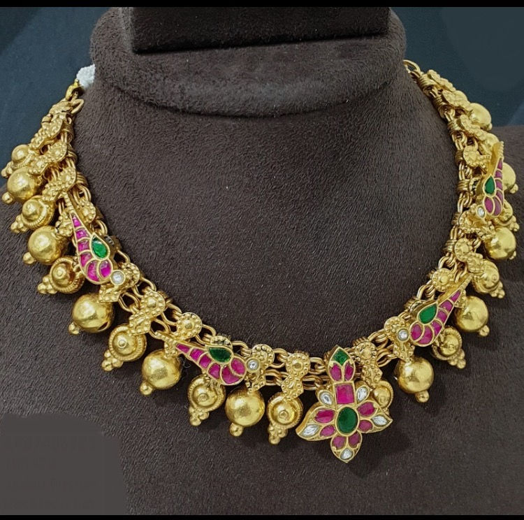 Fusion Parrot Jadau  Kundan Necklace Only