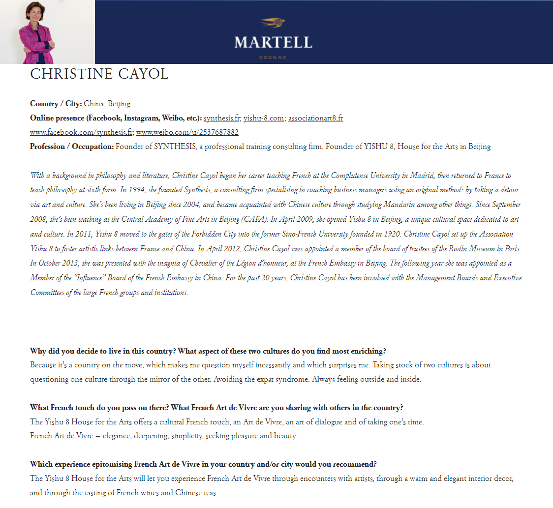 Les 300 talents de la Maison Martell