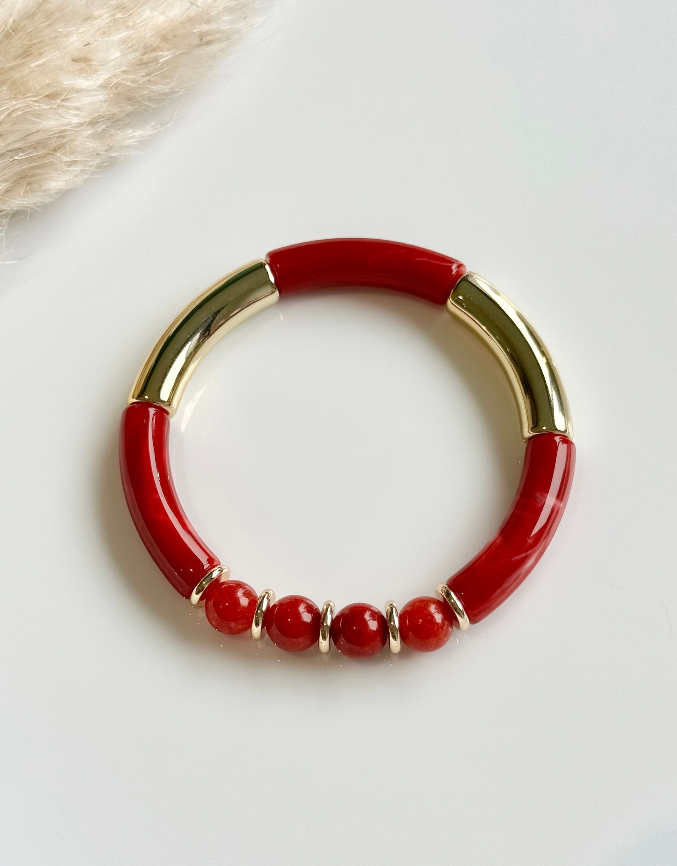 Bracelet BELLA ⬖ Jaspe rouge 