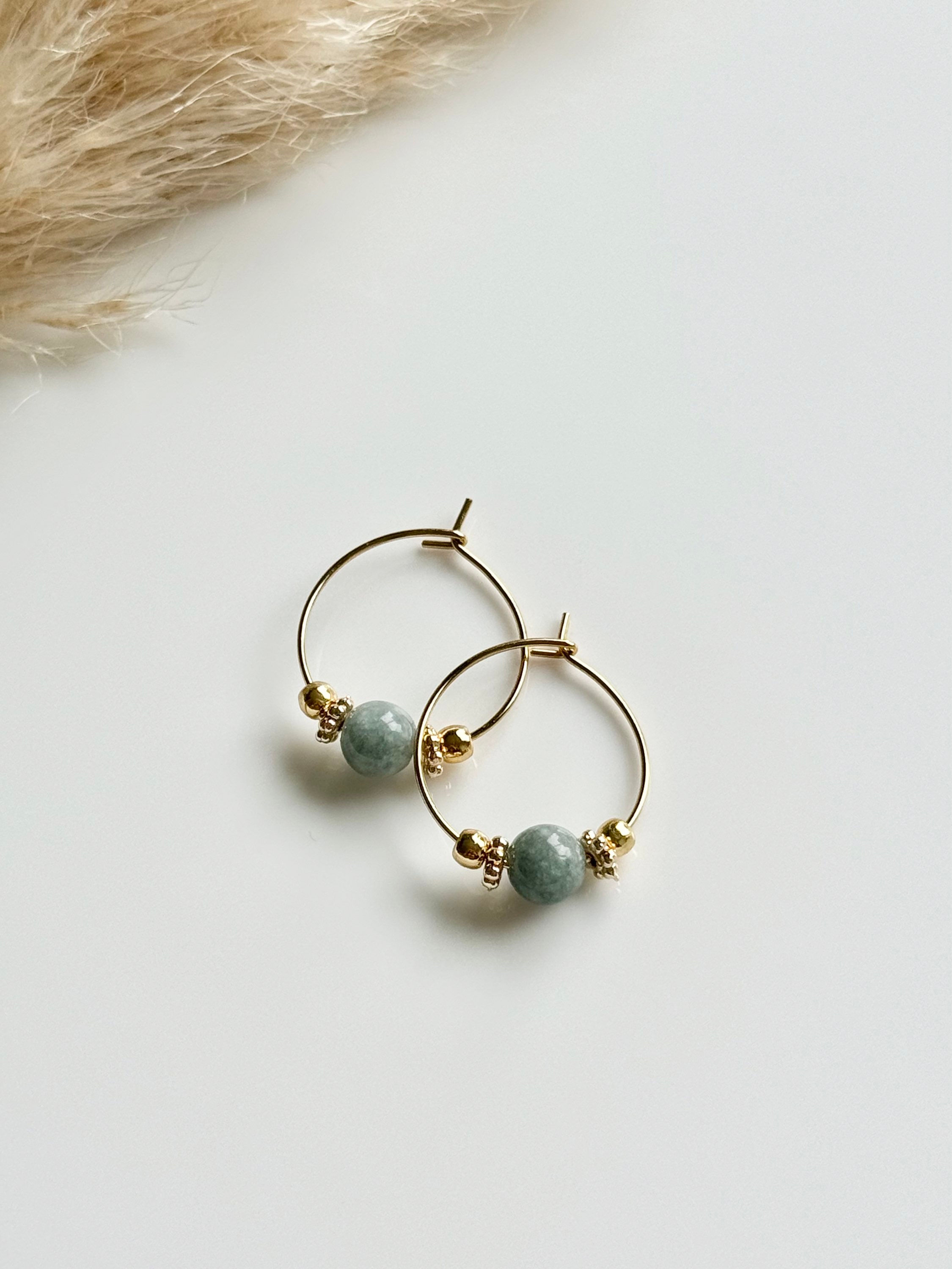 Boucles d’oreilles FIONA ⬖ Jade de Birmanie