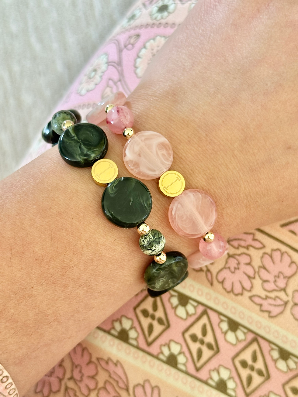 Miniature : Bracelet PEPITA ⬖ Jaspe vert zèbre 