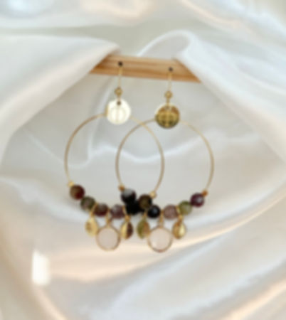 Boucles d’oreilles ANNA ⬖ Tourmaline multicolore 