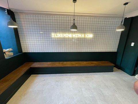 As a component of an all-inclusive overhaul and fitting project for an Edinburgh-based cafe, the rear wall was fully tiled with white, square tiles, and a banquette seating was installed to span across the corner. 

Edinburgh commercial joinery and shop-fitting. Bespoke joinery. Custom woodwork. Carpentry services. Joinery company. Edinburgh joiners. Wooden furniture. Handcrafted woodwork. Timber frames. Woodworking experts. Cabinet makers. Wood renovation. Wood finishing. Staircase design. Door installation. Wood restoration. Wood carving. Shop fitting. Kitchen renovation. Bathroom renovation. Commercial joinery. Joinery company in Edinburgh. Renovation specialists in Edinburgh.

Copyright Jigsaw Joiners Edinburgh Ltd.