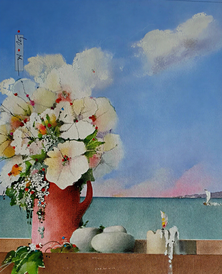 pastel on watercolour paper