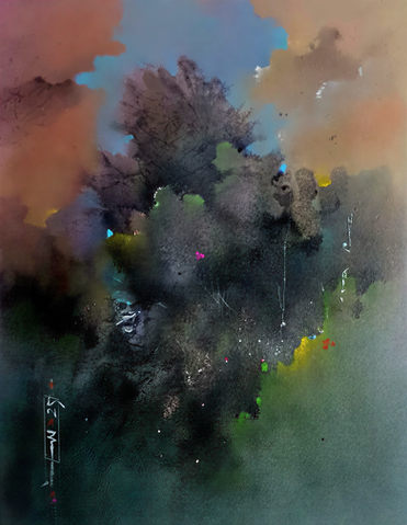 pastel on watercolour paper