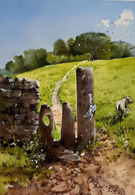 pastel on watercolour paper