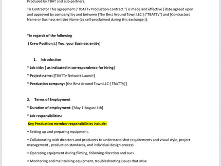 TBATTV General Production Contract terms