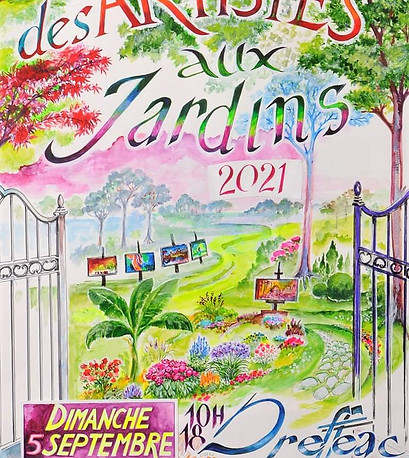 Participation de Jean Bel à l'expo des Artistes aux jardins de Dreffeac 2021